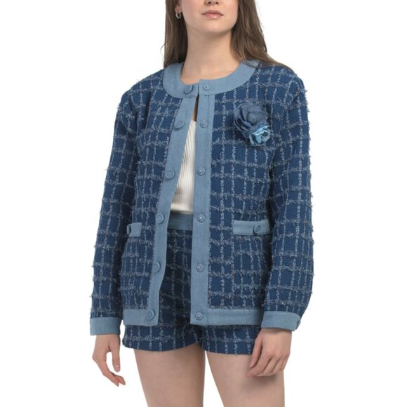 ENDLESS ROSE denim Tweed Denim Jacket
